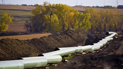 Une section du pipeline Keystone en construction dans le Dakota du Nord, en janvier 2012. (TRANSCANADA / REUTERS)