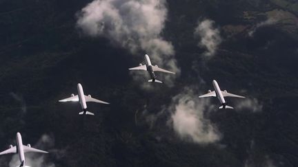 Comme les oiseaux migrateurs, Airbus songe à faire voler ses avions en escadrille. Cela pourrait permettre aux avions de consommer moins de carburant et d'émettre moins de CO2. (France 2)