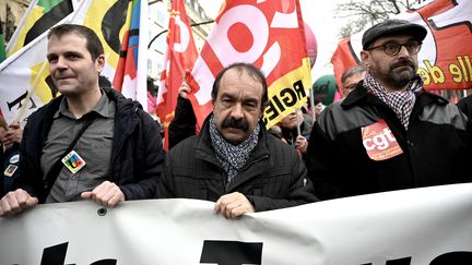 Le secrétaire général de la CGT Philippe Martinez à Paris, le 11 janvier 2020. (LIONEL BONAVENTURE / AFP)