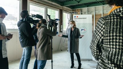 Barbara Pompili à Rennes, le 22 octobre 2021.&nbsp; (QUENTIN VERNAULT / HANS LUCAS VIA AFP)