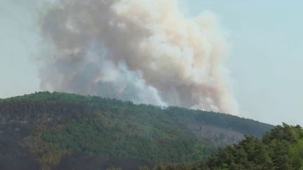 Mardi 9 août, Liane&nbsp;Courté&nbsp;était en direct de&nbsp;Massegros&nbsp;Causses Gorges, en Lozère, afin de faire un point sur l’incendie. (FRANCE 3)