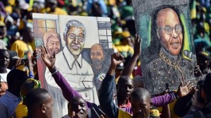 Les militants de l'ANC se revendiquent toujours de l'héritage de Nelson Mandela.  (AFP PHOTO / MUJAHID SAFODIEN)