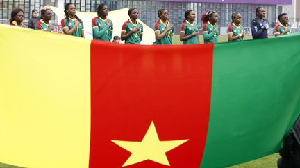 Les Lionnes indomptables avant un match contre la Croatie à Wuhan en Chine en avril 2019 (XINHUA)