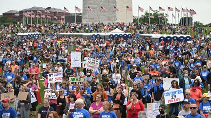 Le rassemblement anti-armes du 11 juin 2022 à Whasington (États-Unis). (SAUL LOEB / AFP)