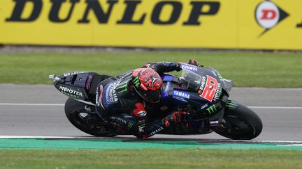 Fabio Quartararo lors du Grand Prix de Grande-Bretagne, le 29 août 2021. (ADRIAN DENNIS / AFP)