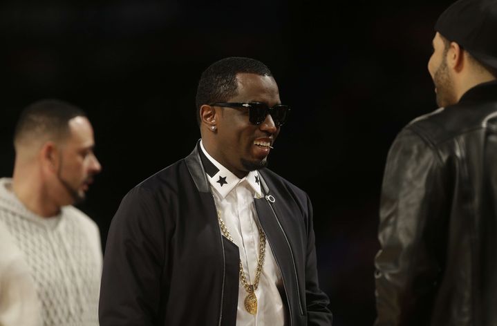 P.&nbsp;Diddy lors du All Star Games&nbsp;de NBA qui s'est d&eacute;roul&eacute; en Nouvelle-Orl&eacute;ans (Etats-Unis), le 16 f&eacute;vrier 2014. (GERALD HERBERT/ AP/ SIPA)