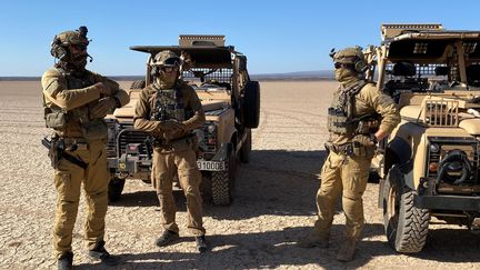 Des forces spéciales françaises lors d'un entraînement, le 4 février 2021 au sud de Djibouti. (DAPHNE BENOIT / AFP)