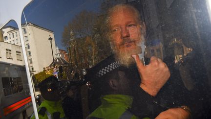 Julian Assange à Londres, le 11 avril 2019. (ALBERTO PEZZALI / NURPHOTO)