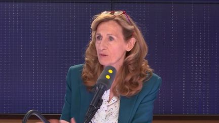 Nicole Belloubet, ministre de la Justice, était l'invitée du "8h30 Fauvelle-Dély", mardi 2 avril 2019.&nbsp; (FRANCEINFO / RADIOFRANCE)