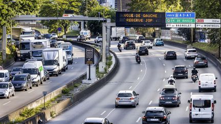 The Paris ring road during the Paris 2024 Games, July 18, 2024. (BRUNO DE HOGUES / ONLY FRANCE / AFP)