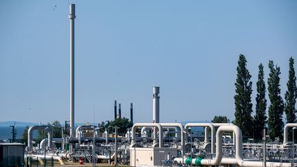 À Mecklenburg en Allemagne, la station de réception du pipeline de gaz Nord Stream 1, le 20 juillet 2020. (STEFAN SAUER / DPA / MAXPPP)