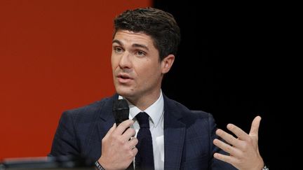 Aurélien Pradié, secrétaire général Les Républicains, député du Lot, le 2 février 2022, à Paris. (GEOFFROY VAN DER HASSELT / AFP)