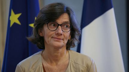 Agnès Firmin Le Bodo, artisane du projet de loi sur la fin de vie en tant que ministre, redevenue depuis députée Horizons, le 12 janvier 2024. (THOMAS SAMSON / AFP)