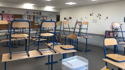 L'opération "Collège désert" à Christine de Pisan (Aulnay-sous-Bois) le 6 mars 2024. Photo diffusée dans un post sur X du Snes-FSU 93. (CAPTURE D'ECRAN)