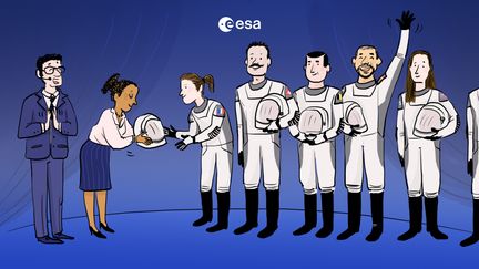 La nouvelle promotion d'astronautes a été dévoilée à Paris, le 23 novembre 2022. (ASTRAPI / BAYARD PRESSE / ZELDA ZONK)