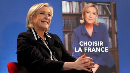 Marine Le Pen lors d'une interview à Reuters, à Paris, le 2 mai 2017.&nbsp; (CHARLES PLATIAU / REUTERS)