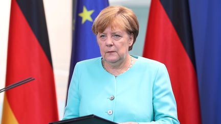 La chancelière allemande, Angela Merkel, s'est exprimée sur les résultats du référendum. "Il ne faut pas tirer de conclusions hâtives et définitives de ce référendum britannique, car ces conclusions risqueraient d'écarteler davantage l'Europe", a-t-elle déclaré depuis Berlin. (MAXPPP)