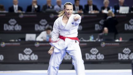 Alexandra Feracci lors des Championnats du monde de karaté en novembre 2018 à Madrid. (BORJAB HOJAS/NurPhoto via AFP)