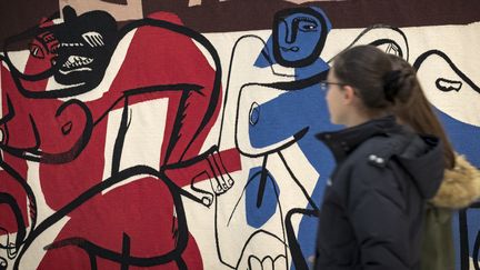 Une toile de Le Corbusier exposée au musée Soulages de Rodez en janvier 2018.
 (Eric Cabanis / AFP)