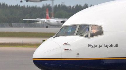 Avion portant le nom du volcan Eyjafjoell (qui avait bloqué le ciel européen en 2010) (AFP/JOHAN NILSSON)