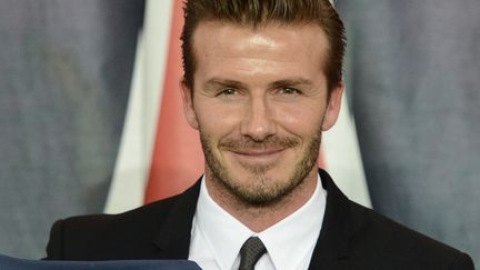 Le footballeur anglais David Beckham&nbsp;&agrave; Paris le 31 janvier 2013,&nbsp;lors de sa pr&eacute;sentation officielle au PSG. (FRANCK FIFE / AFP)