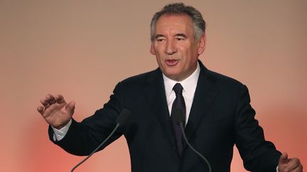 François Bayrou, président du MoDem lors de sa conférence de presse à Paris, le 22 février 2017. (JACQUES DEMARTHON / AFP)