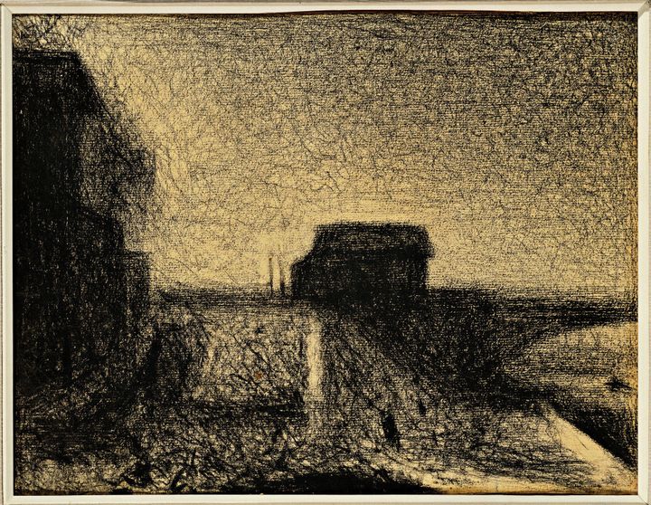 Le pont de Courbevoie. Dessin de Georges Seurat (1859-1891), 1886. Crayon. Geneve, Collezione Berggruen 
 (AFP)