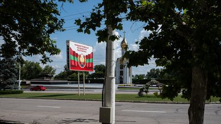 la ville de Tiraspol en Transnistrie, région autoproclamée indépendante après la chute de l'URSS en 1991 et non reconnue par les Nations Unies. Le 6 juillet 2021.  (ANTOINE MARTIN / HANS LUCAS)