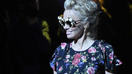 L'actrice Pamela Anderson, le 26 févier 2017, à Milan.&nbsp; (TIZIANA FABI / AFP)