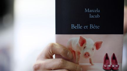 La couverture du livre "Belle et b&ecirc;te", de Marcela Iacub, dont DSK demande la saisie, le 25 f&eacute;vrier 2013. (KENZO TRIBOUILLARD / AFP)