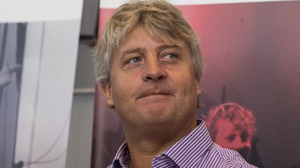 Laurent Bourgnon, double vainqueur de la Route du rhum, &agrave; Saint-Malo (Ille-et-Vilaine), le 31 octobre 2014. (JEAN-MARIE LIOT / AFP)