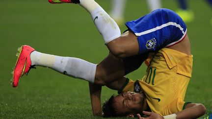 L'attaquant br&eacute;silien Neymar lors du match face &agrave; la Croatie &agrave; Sao Paulo, le 12 juin 2014. (ADRIAN DENNIS / AFP)