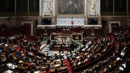 Les députés ont voté le premier amendement du projet de loi de réforme de retraites, le 22 février 2020. (PHILIPPE LOPEZ / AFP)