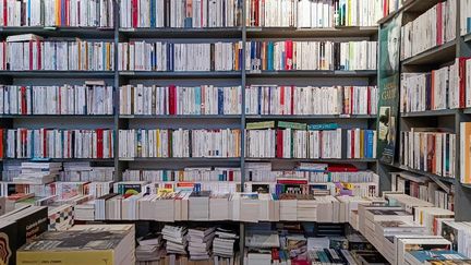 L'intérieur d'une librairie parisienne (2023). (RICCARDO MILANI / HANS LUCAS / AFP)