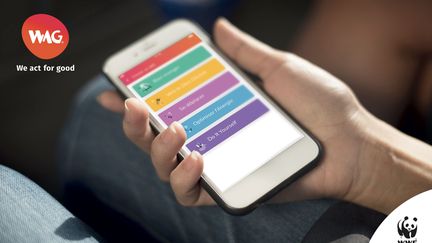 L'application "We Act For Good", développée par l'association de protection de l'environnement WWF (Fonds mondial pour la nature). (WAG)