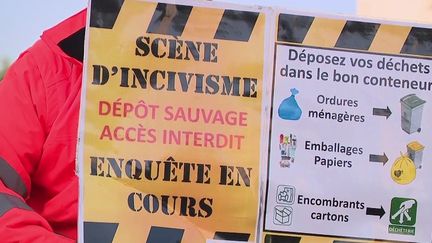 La ville de Sablé-sur-Sarthe (Sarthe) mène une campagne de sensibilisation contre les déchets sauvages. (CAPTURE ECRAN FRANCE 2)