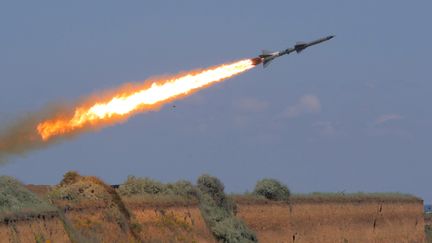 un tir d'anti-missile lors d'un exercice de défense militaire à Sofia, en Bulgarie. Photo d'illustration (SKY PICTURES BULGARIA / NURPHOTO)