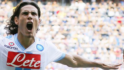 Edinson Cavani (Naples) ne cache pas sa joie