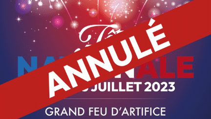 Visuel diffusé sur les réseaux sociaux par la mairie de Claye-Souilly pour l'annulation du feu d'artifice du 13 juillet 2023. (VILLE DE CLAYE-SOUILLY)