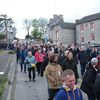 Une manifestation contre la réforme des retraites, à Guichen (Ille-et-Vilaine), le 6 avril 2023. (ROBIN PRUDENT / FRANCEINFO)