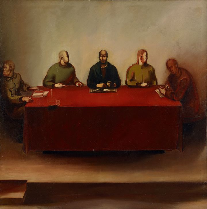 Salomon Nikritine
Le tribunal du peuple
1934
Huile sur toile
142 x 142 cm
Moscou, Galerie nationale Tretyakov
 (Adagp, Paris 2018 / Photo collection de la galerie nationale Trétiakov, Moscou)