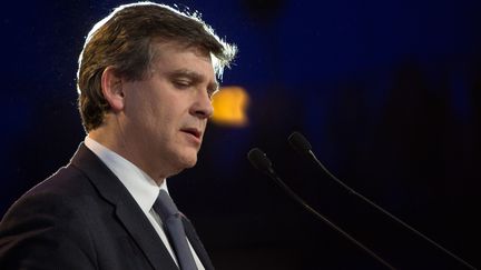 Arnaud Montebourg, lors d'un meeting à Paris, le 18 janvier 2017. (IRINA KALASHNIKOVA / SPUTNIK)&nbsp; (IRINA KALASHNIKOVA / SPUTNIK)