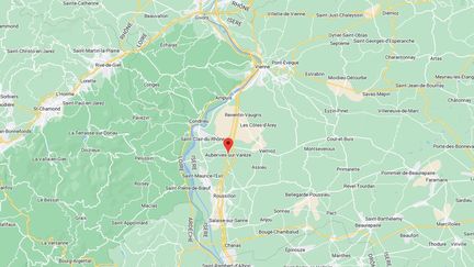 L'accident a eu lieu&nbsp;sur l'autoroute A7 à hauteur d'Auberives-sur-Varèze (Isère). (CAPTURE D'ECRAN GOOGLE MAPS)