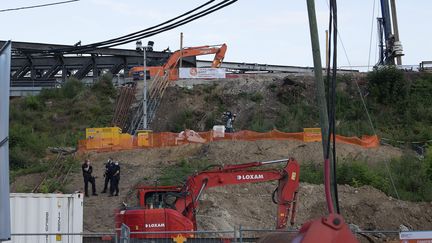 Le chantier de la SNCF près de la gare de Massy (Essonne) dans lequel un ingénieur est décédé dimanche 25 juillet 2021. (JPNVHB / MAXPPP)