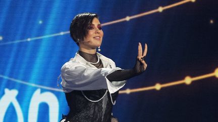 La chanteuse Maruv a renoncé à représenter l'Ukraine à la prochaine édition de l'Eurovision, imitée par la suite par trois autres groupes. La voici lors du concours national à Kiev, le 23 fébrier 2019
 (STR / NurPhoto / AFP)