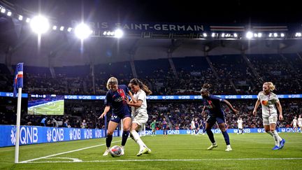 Match du Paris-Saint-Germain face à l'Olympique lyonnais, lors de la D1 féminine, le 1er octobre 2023, au Parc des Princes (Paris). (MAXPPP)