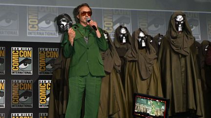 L'acteur américain Robert Downey Jr. au panel Marvel Studios, Comic-Con International 2024 Marvel Studios, Comic-Con International 2024, San Diego, Californie, États-Unis - 27 juillet 2024. (ALBERT L. ORTEGA/SHUTTERSTOCK/SI / SIPA)