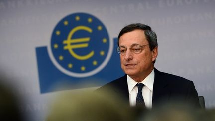 Le président de la BCE, Mario Draghi, le 6 septembre 2012 à Franfort. (JOHANNES EISELE / AFP)