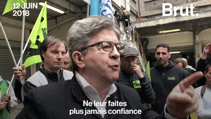 Lors de l’assemblée générale des syndicats, à Gare de Lyon à Paris ce mardi, Jean-Luc Mélenchon est venu apporter son soutien aux grévistes.