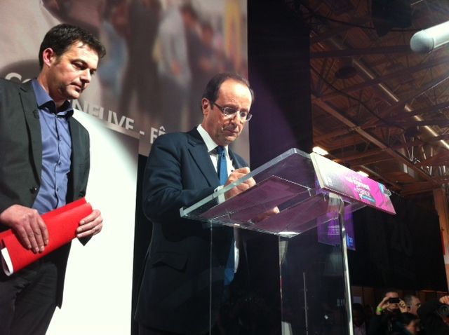 François Hollande, au moment de son discours au salon du mal-logement (DR)